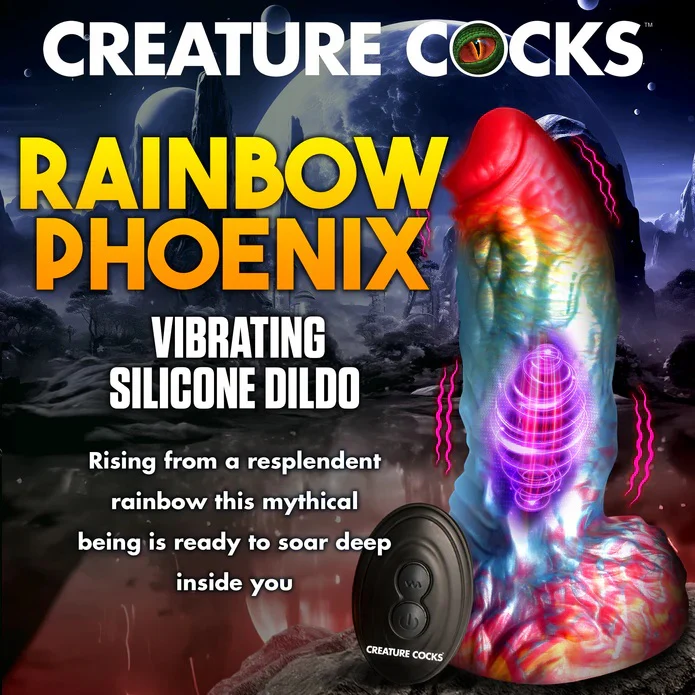 RAINBOW PHOENIX VIBRATING SILICONE DILDO - Image 4