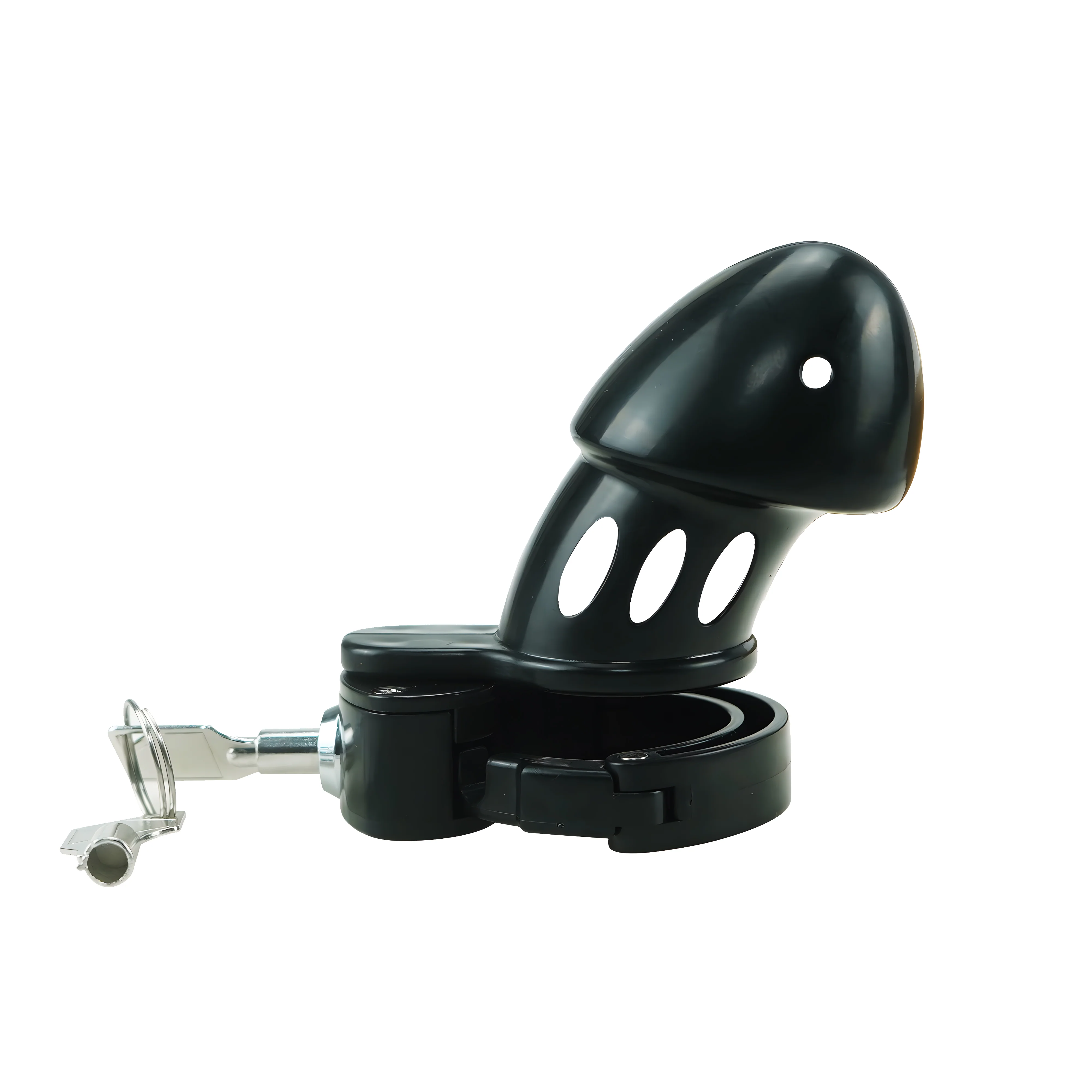 Red ABS Plastic Adjustable Ring Cock Cage Chastity Cage by Metal Pleasure Play - Image 2