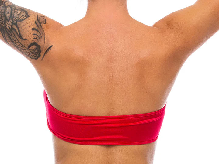 Red Peekaboo Bandeau Top in S/M - Image 2