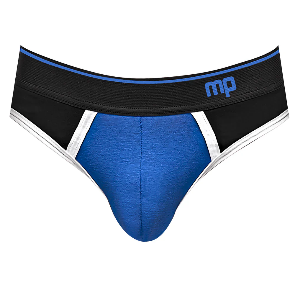 Retro Sport Panel Men's Thong, Blue - Image 4