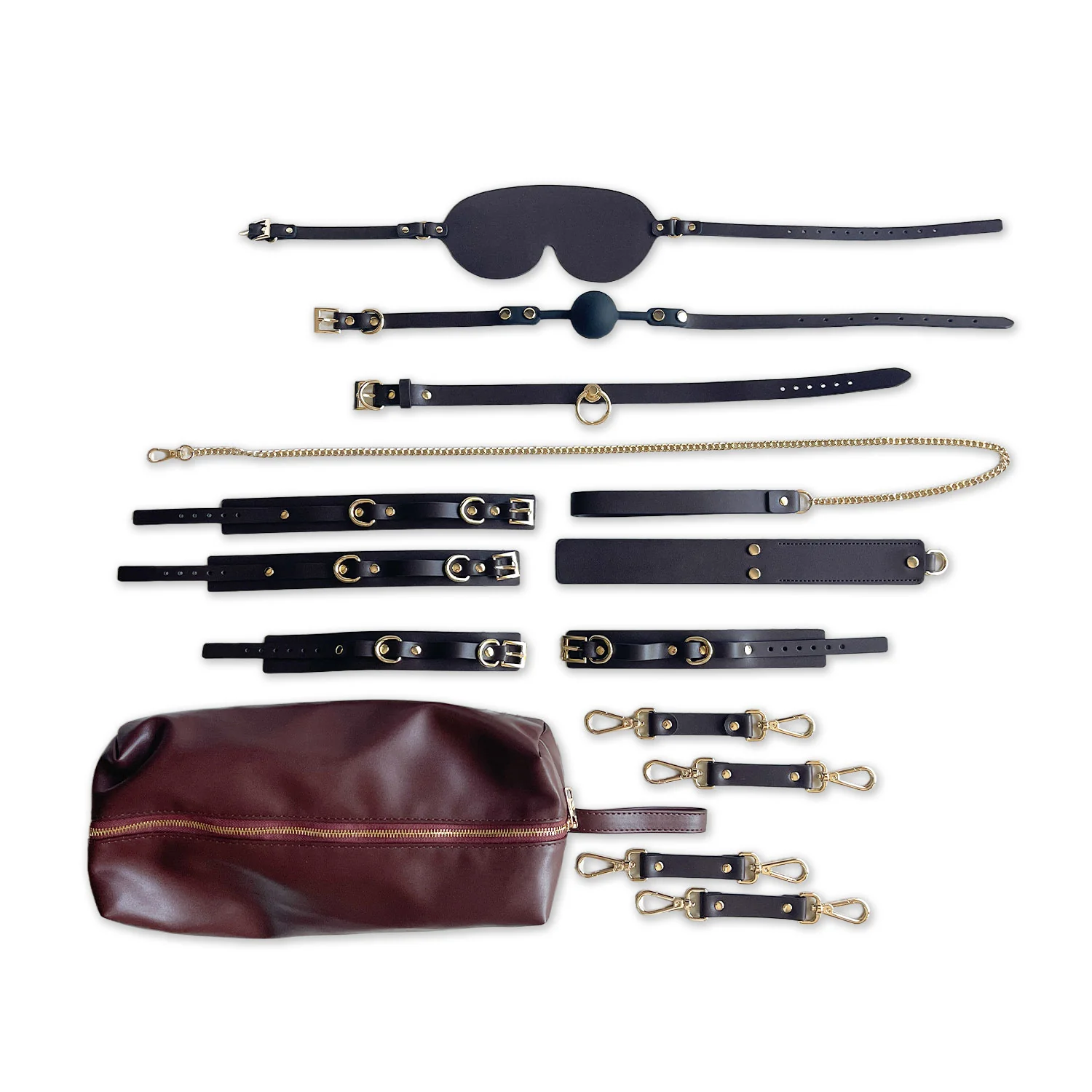 Rich Brown Bondage Kit with Overnight Bag by Fetish Pleasure Play