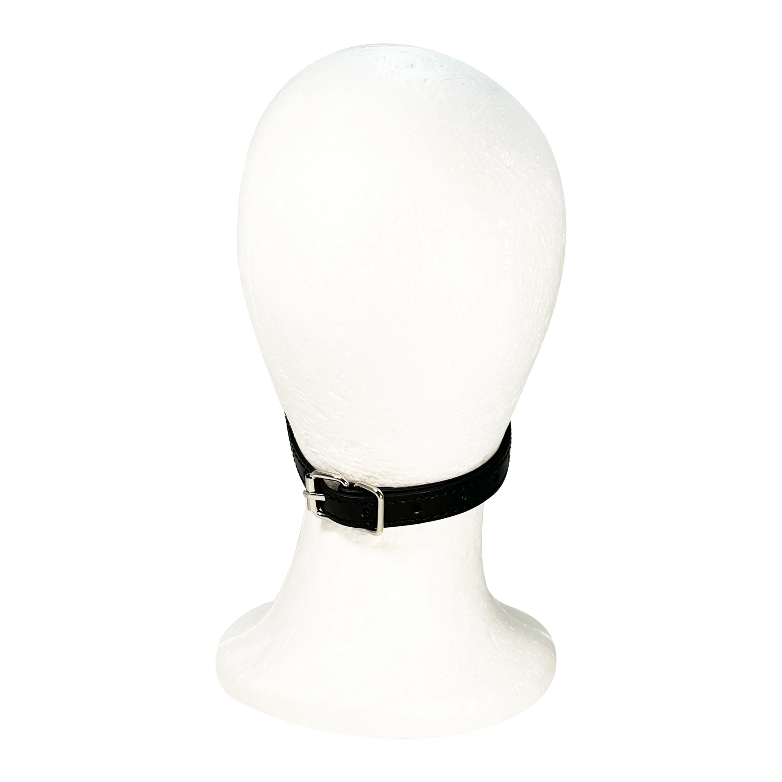 Rubber Ball Gag with Faux Leather Adjustable Strap by Fetish Pleasure Play in Red and Black - Image 4