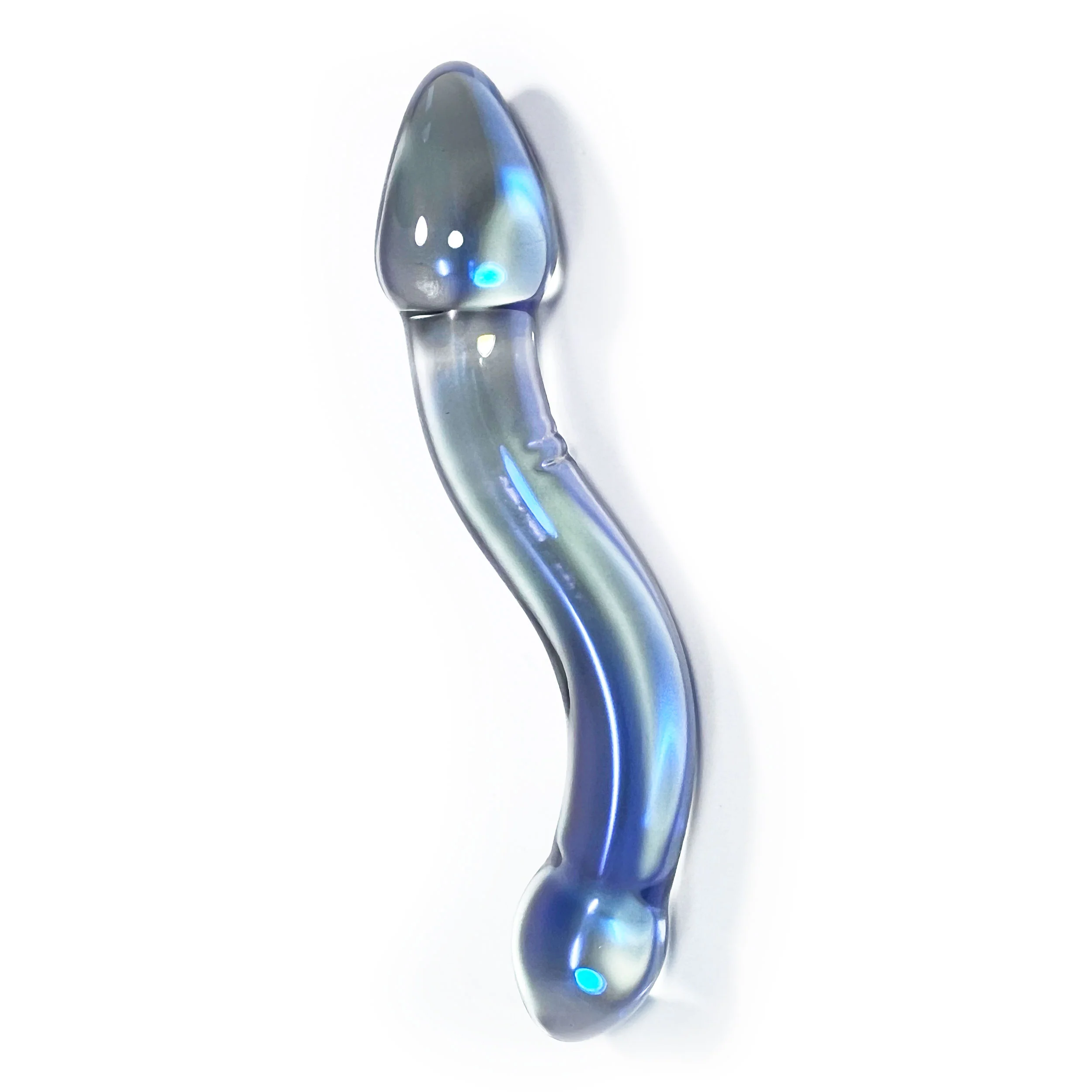 S-Curve Double-Ended Anal Probe by Glass Pleasure Play in Blue - Image 2