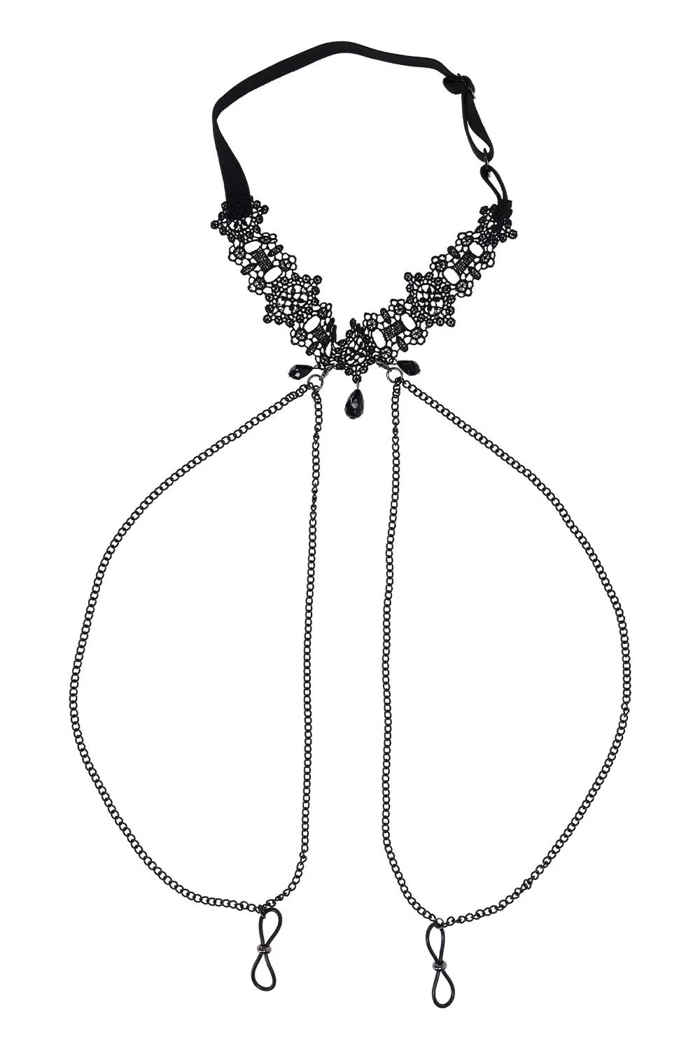Sex & Mischief Lace Collar with Nipple Ties - Image 2