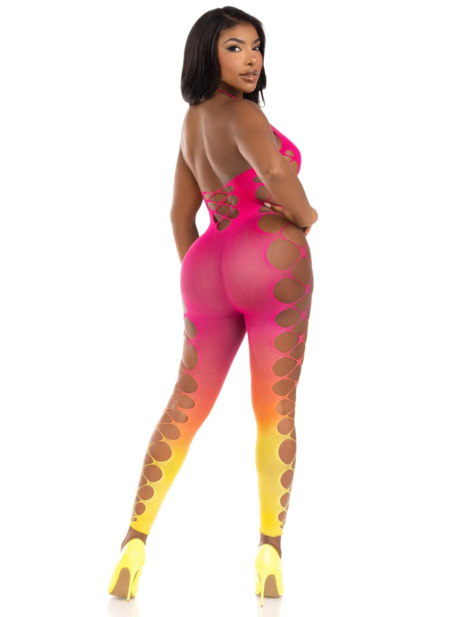 Sexy Sunset Ombre Lingerie Bodystocking | Seamless, Footless Bodysuit, One Size - Image 7
