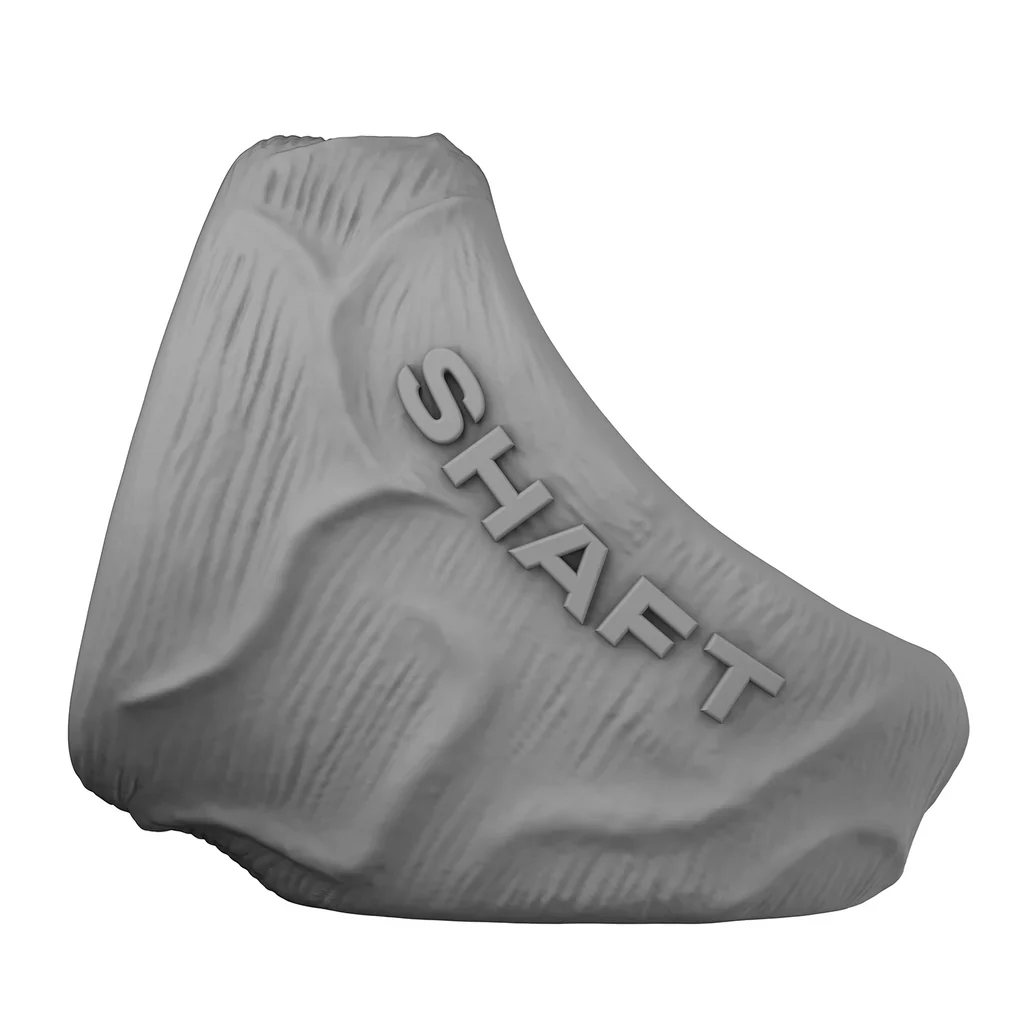 Shaft Liquid Silicone Cock Ring and Ball Stretcher - Model P Short in Gray - Image 2