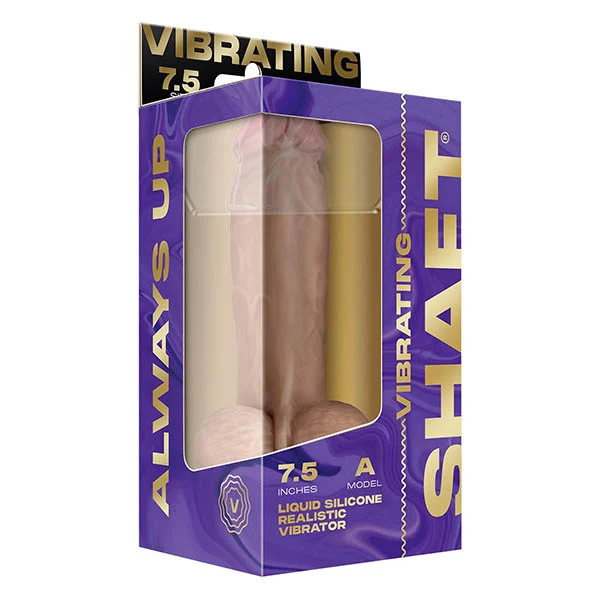 Shaft Liquid Silicone Vibrating Dildo Model A - 7.5" in Pine - Image 2