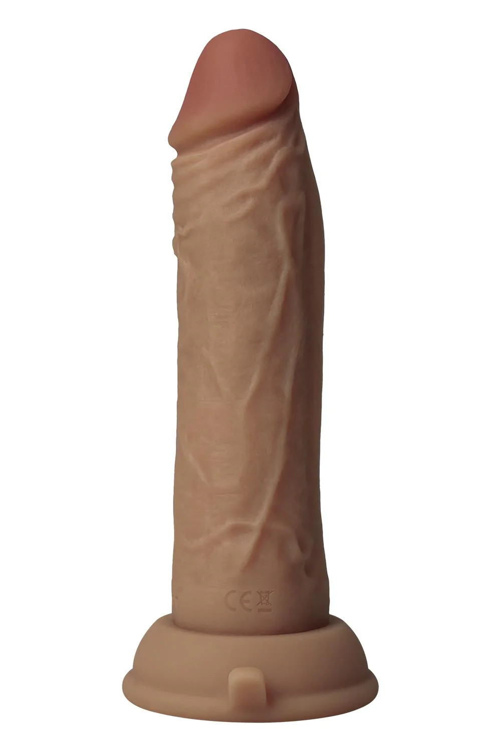 Shaft Liquid Silicone Vibrating Dildo Model J 6.5" in Oak - Image 2