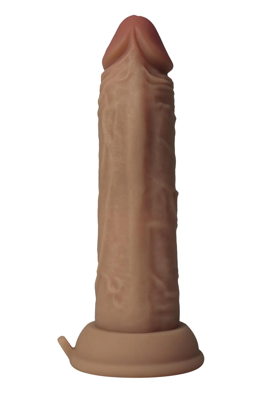 Shaft Liquid Silicone Vibrating Dildo Model J 6.5" in Oak - Image 3