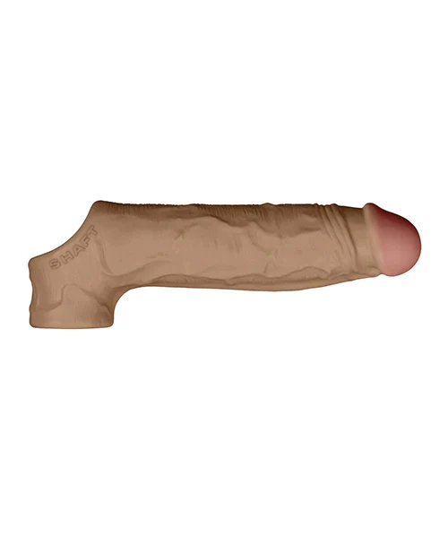 Shaft Vibrating 8.8" Penis Sheath in Size 2 - Oak - Image 5