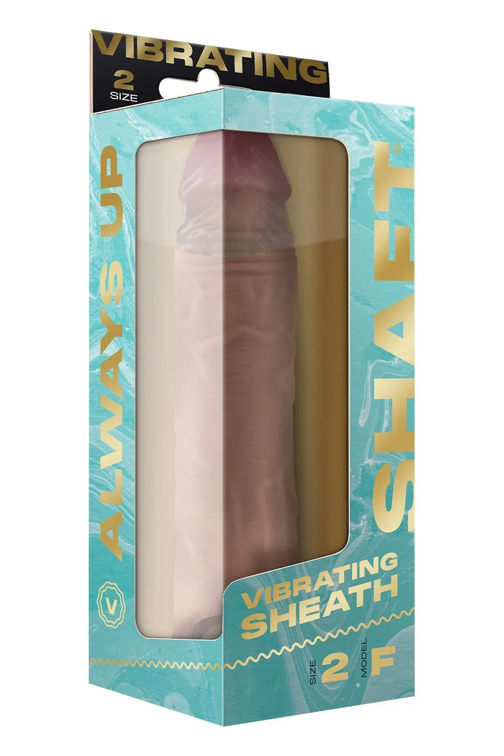 Shaft Vibrating 8.8" Penis Sheath in Size 2 - Oak - Image 7