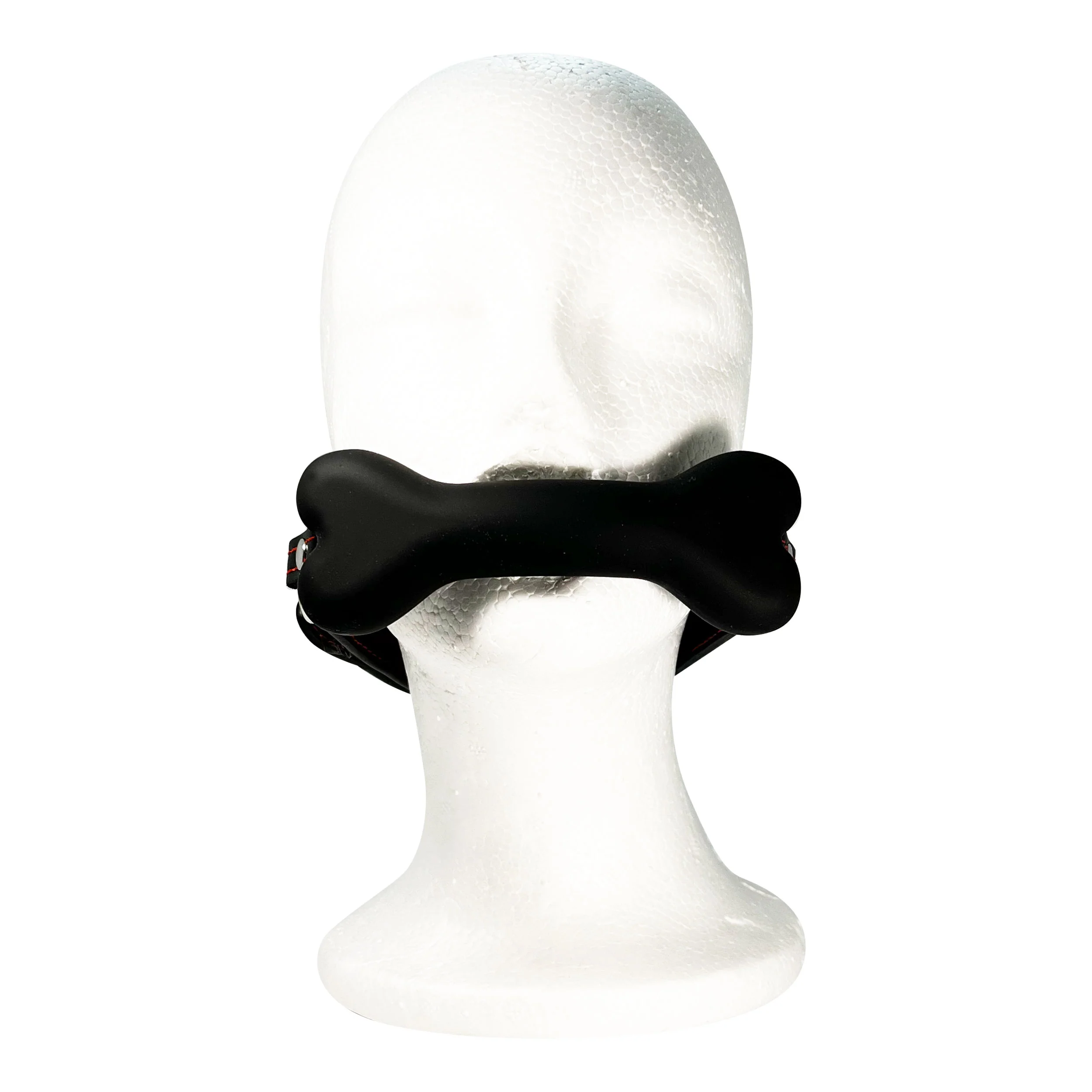 Silicone Bone Mouth Gag by Fetish Pleasure Play in Black - Image 2
