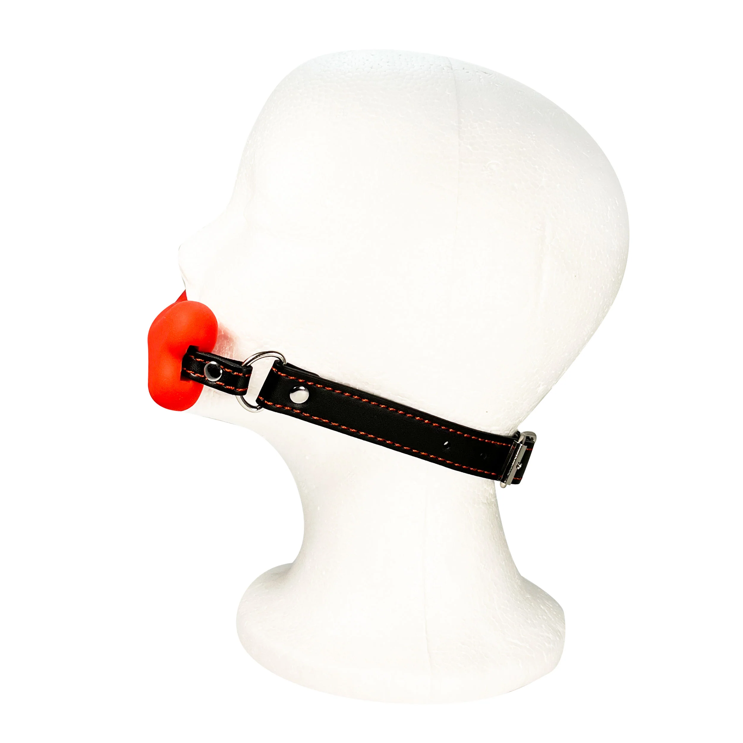 Silicone Bone Mouth Gag by Fetish Pleasure Play in Red - Image 2