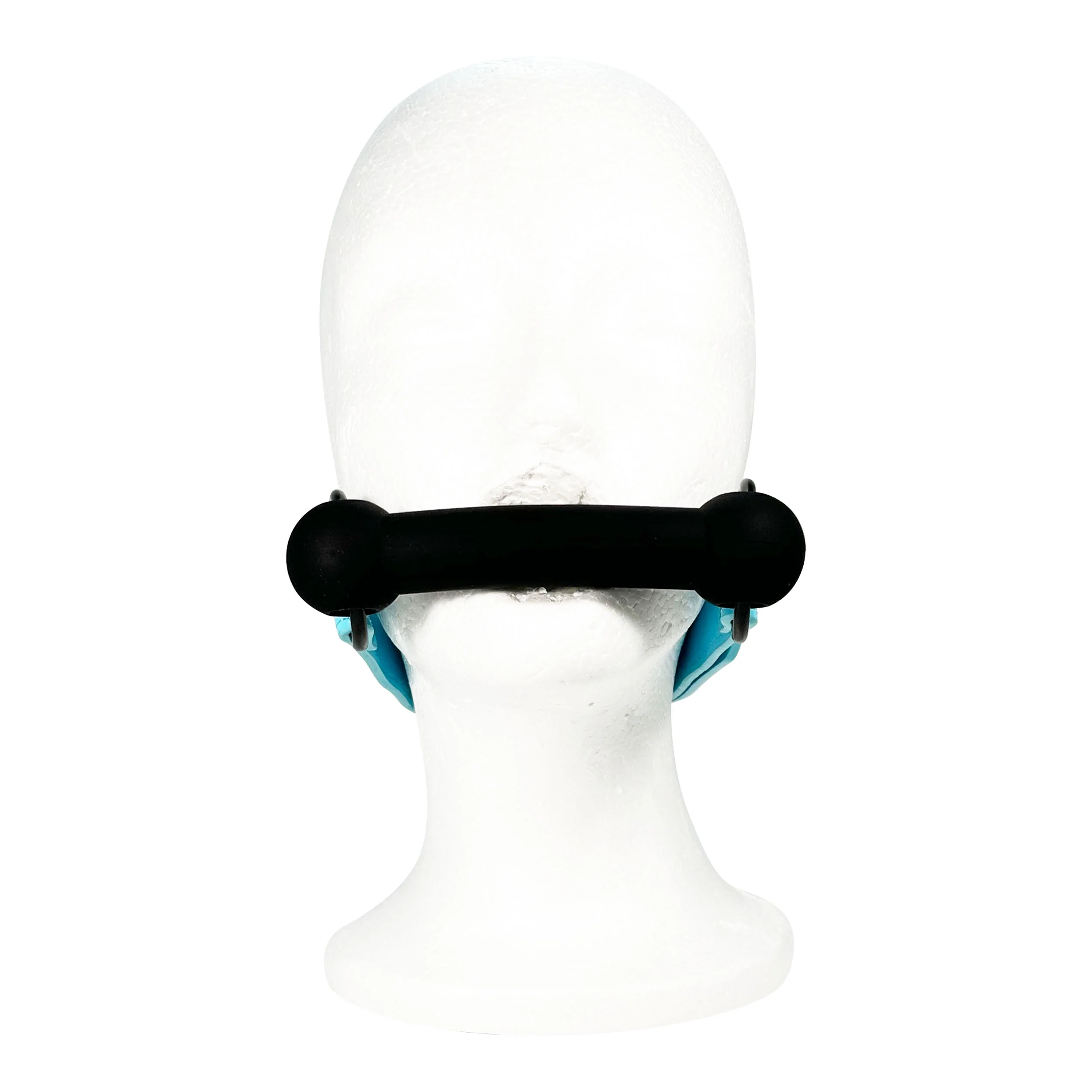 Silicone Sex Bar Mouth Gag by Fetish Pleasure Play in Teal and Black - Image 3