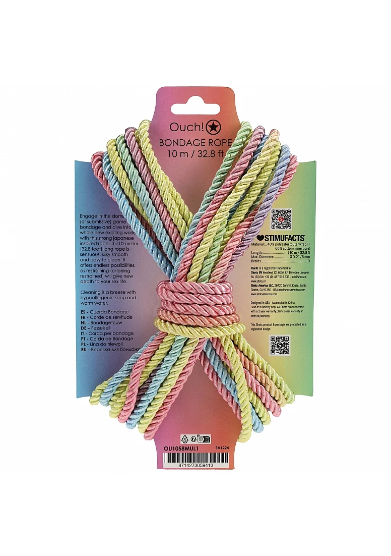 Silky Pastel Multicolored Bondage Rope - 10 Meters - Image 2