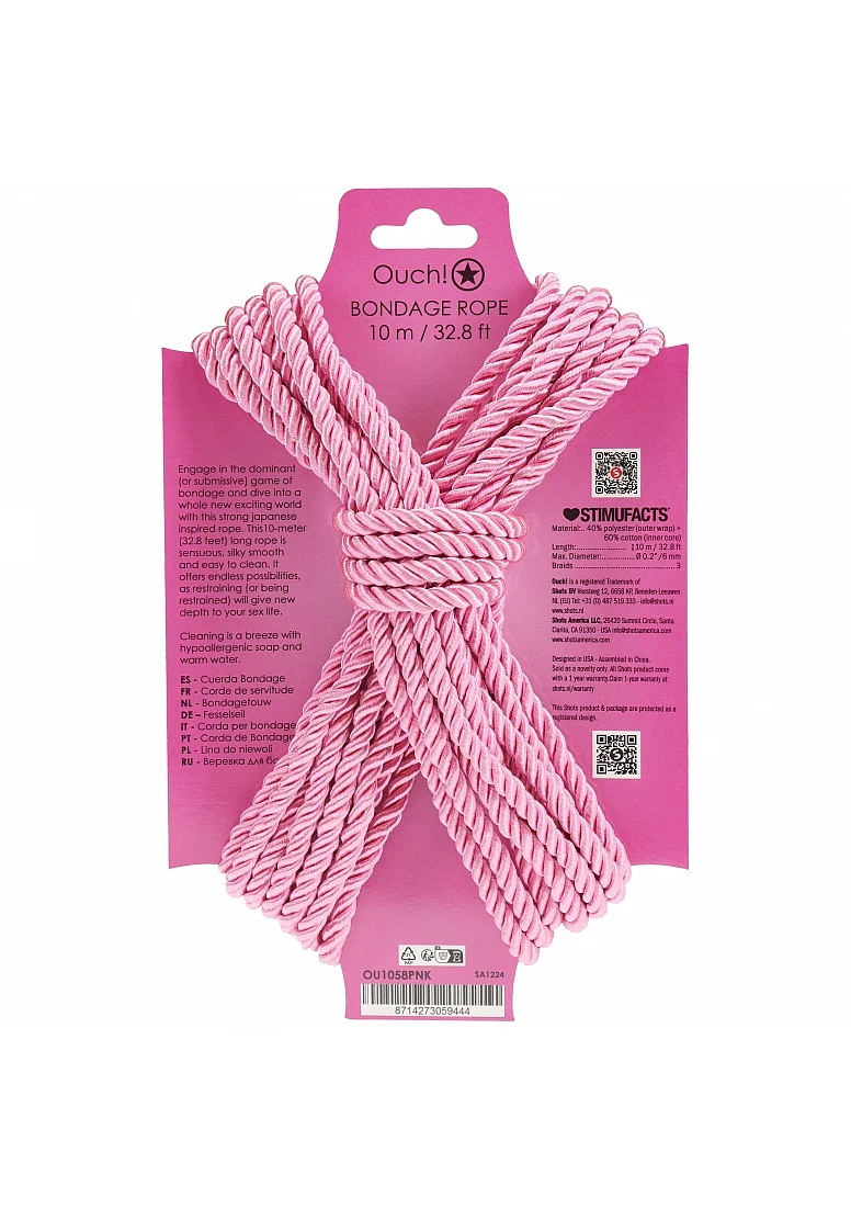 Silky Pink Bondage Rope - 10 Meters - Image 2