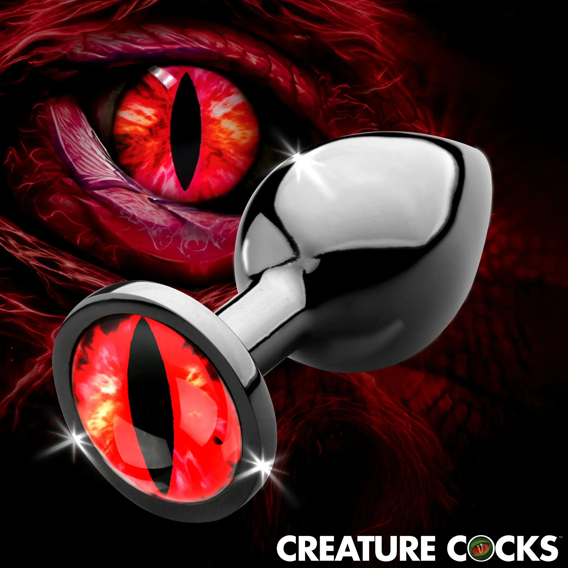 Sinister Eye Red Eye Metal Butt Plug - Medium by Creature Cocks - Image 2