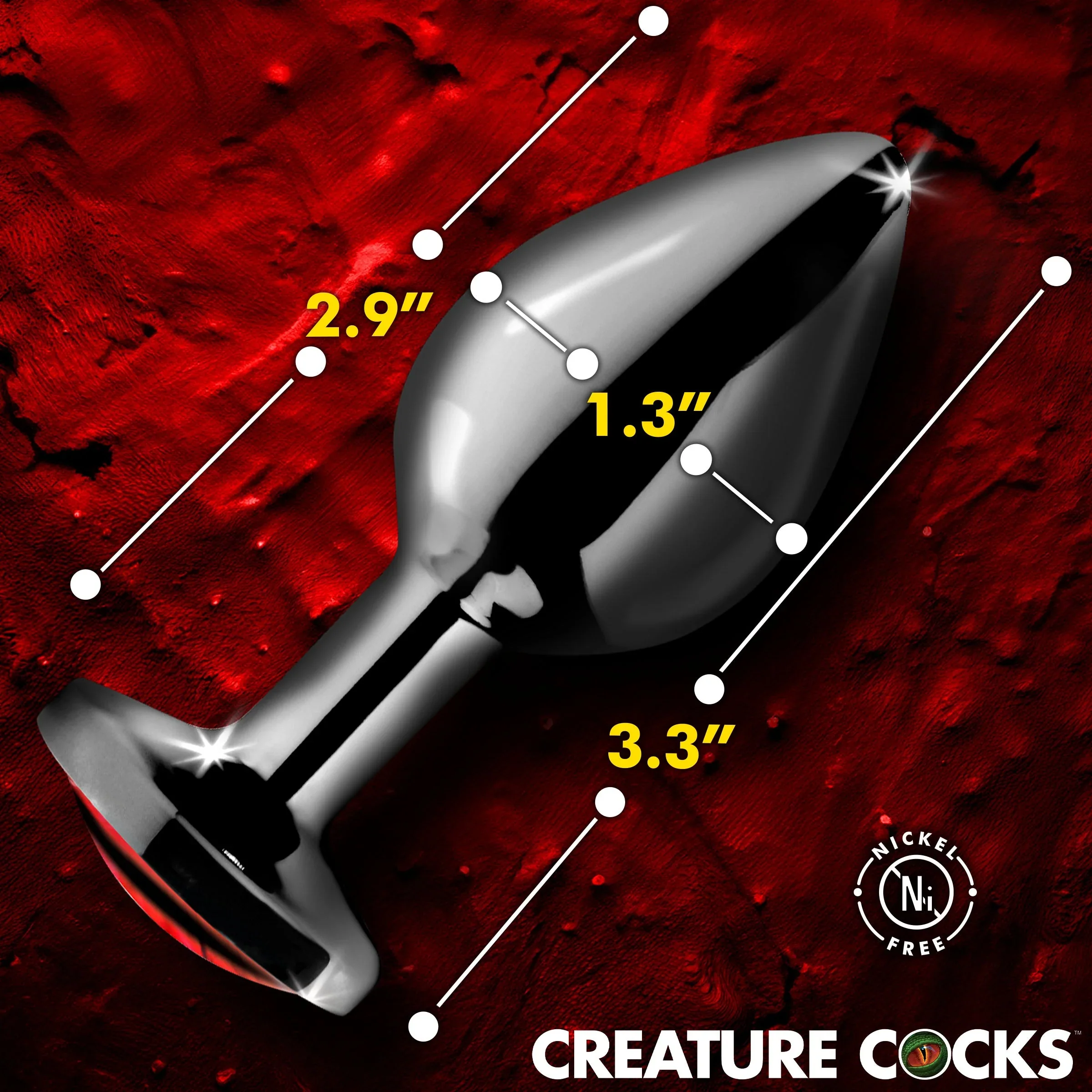 Sinister Eye Red Eye Metal Butt Plug - Medium by Creature Cocks - Image 3