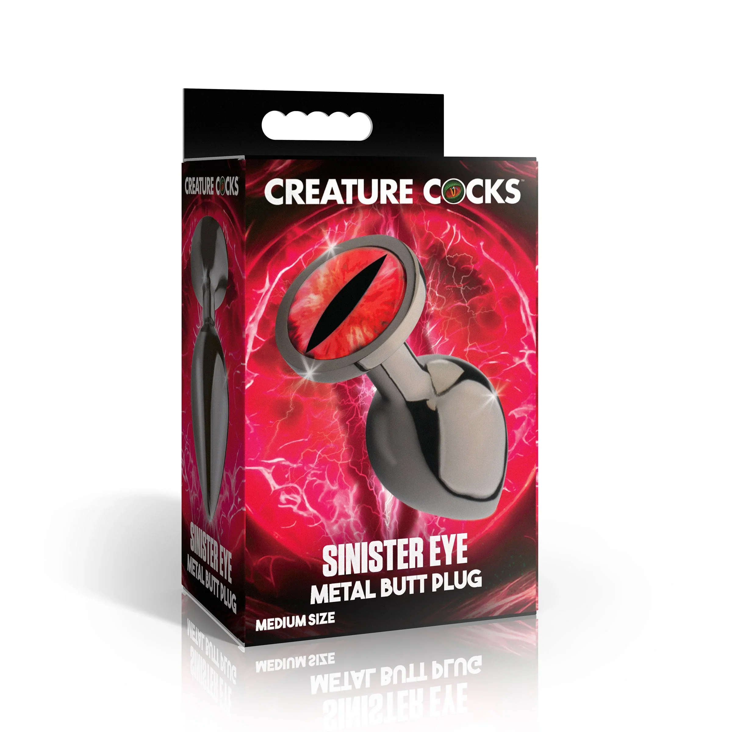 Sinister Eye Red Eye Metal Butt Plug - Medium by Creature Cocks - Image 5