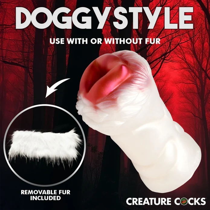 Snow She-Wolf Silicone Stroker by Creature Cocks - Image 4