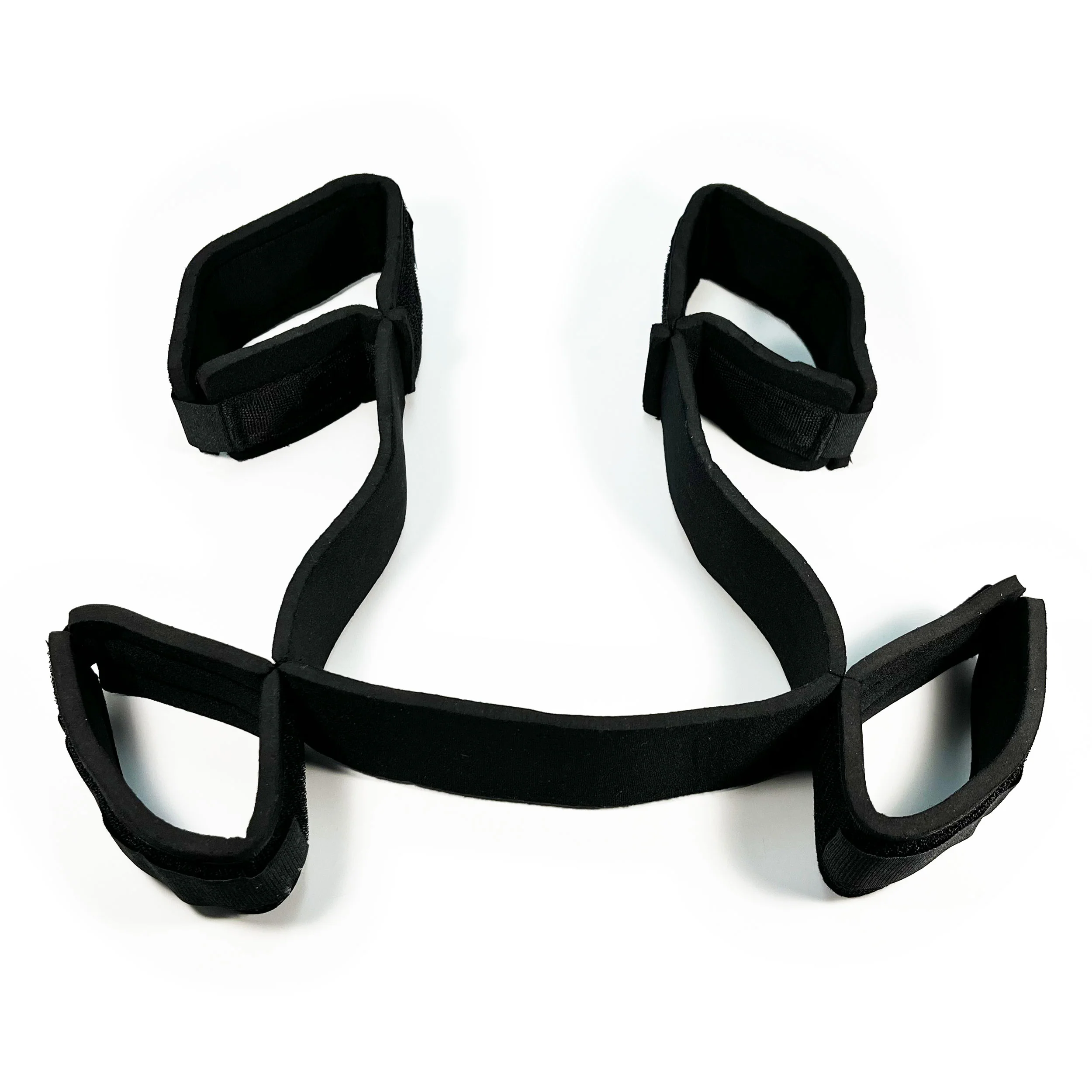 Soft Neoprene Velcro Wrist & Ankle Spreader Restraint by Fetish Pleasure Play in Black