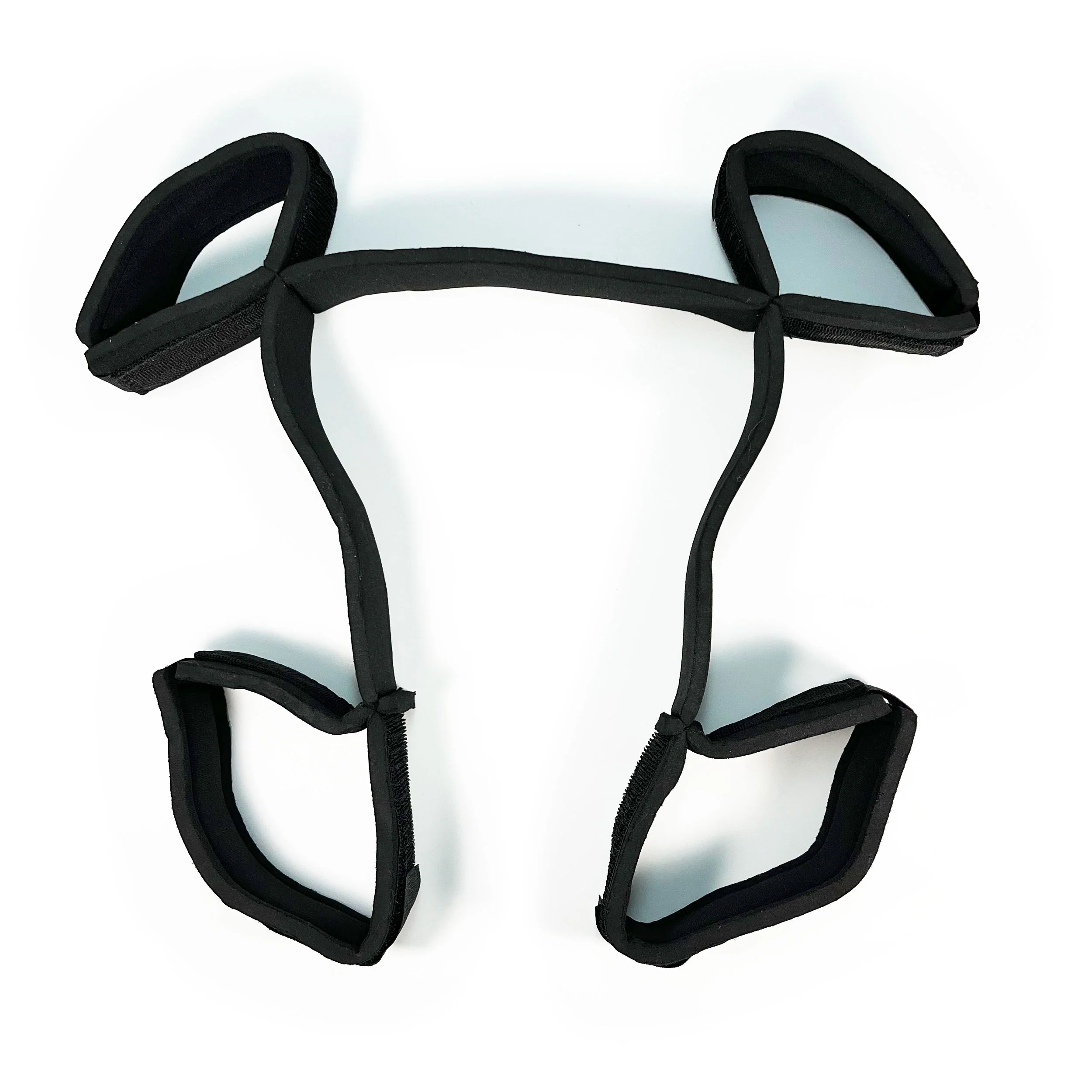 Soft Neoprene Velcro Wrist & Ankle Spreader Restraint by Fetish Pleasure Play in Black - Image 3