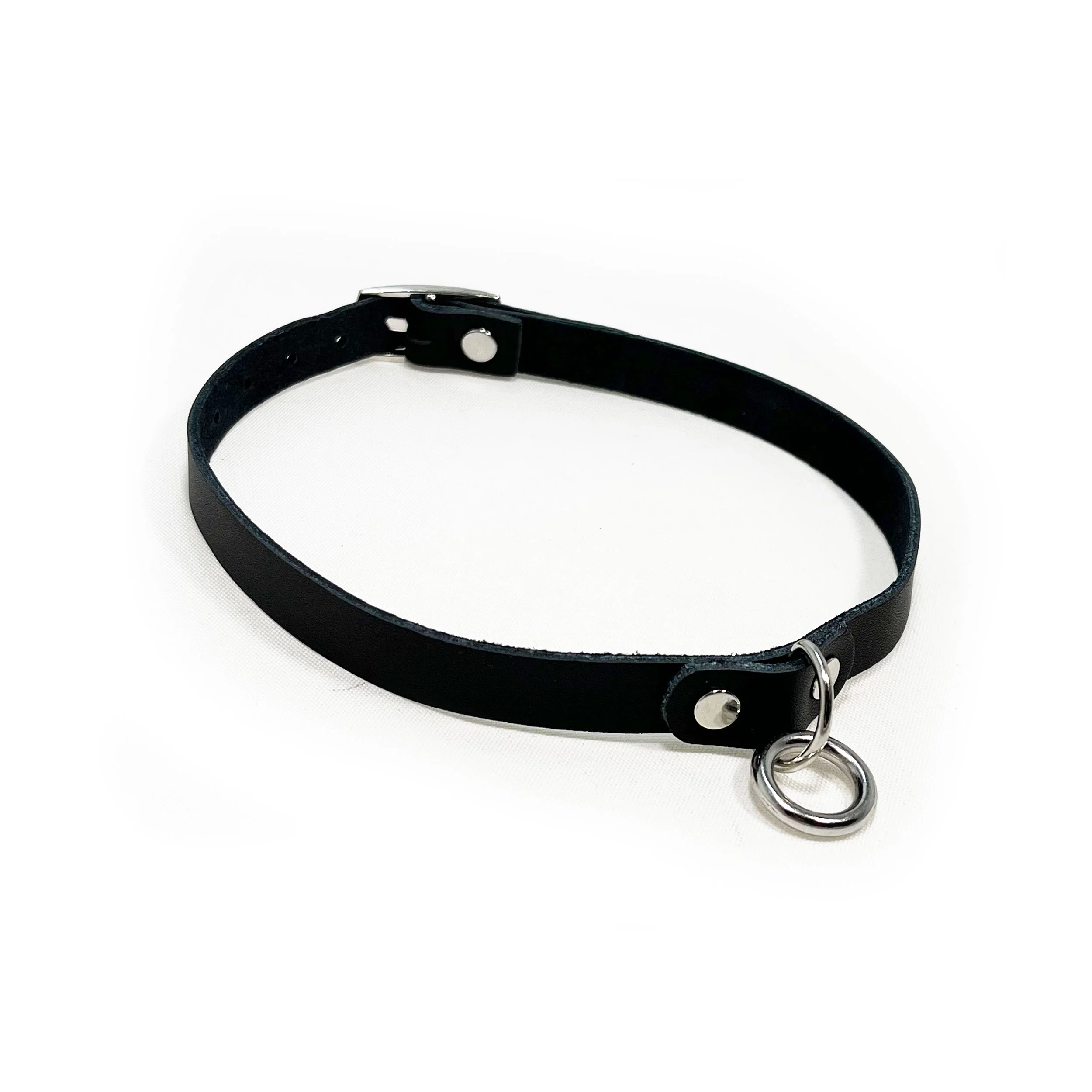 Spank Black Leather Choker - Large - Image 2