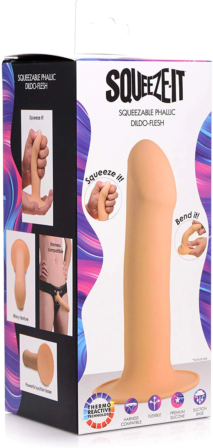 Squeezable Phallic Dildo - Flesh - Image 6