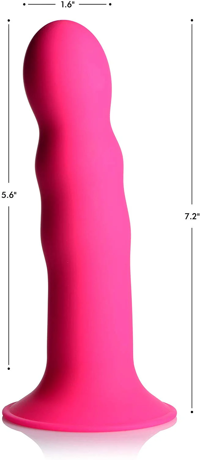 Squeezable Wavy Dildo - Pink - Image 6