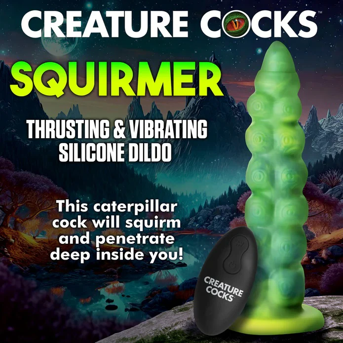 Alien Squirmer Thrusting & Vibrating Silicone Dildo - Image 4