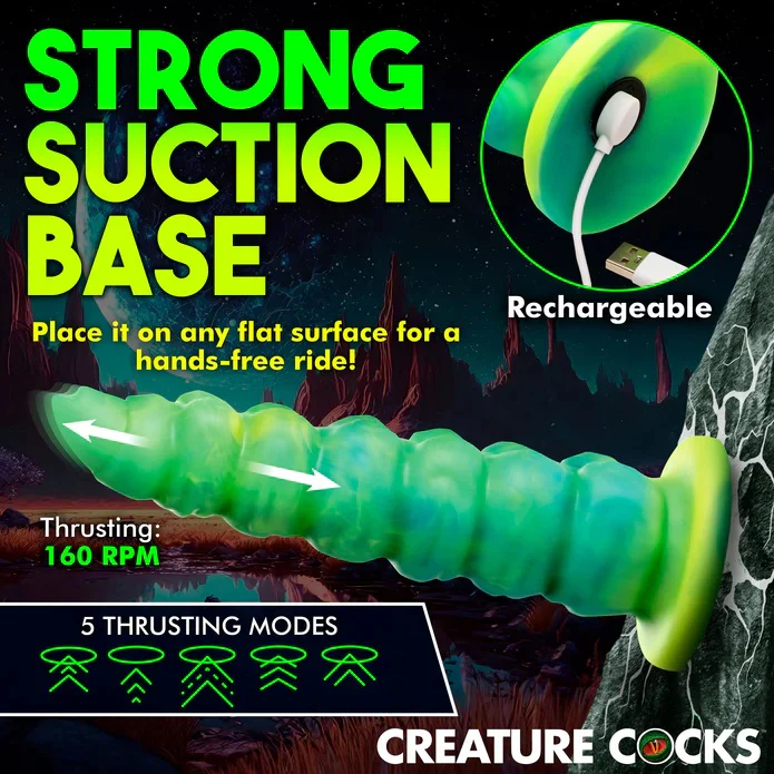 Alien Squirmer Thrusting & Vibrating Silicone Dildo - Image 9