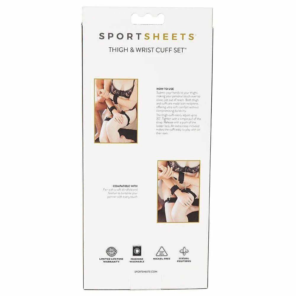 Sportsheets Thigh and Wrist Cuffs Set - Image 7