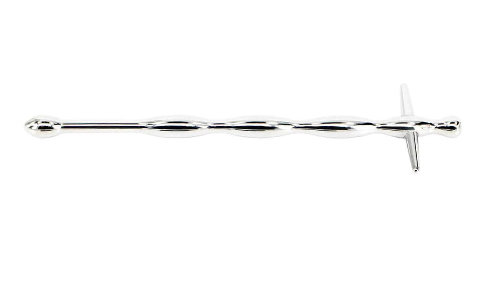 STAINLESS STEEL WAVY CROSS TOP URETHRAL SOUND PENIS PLUG - Image 3