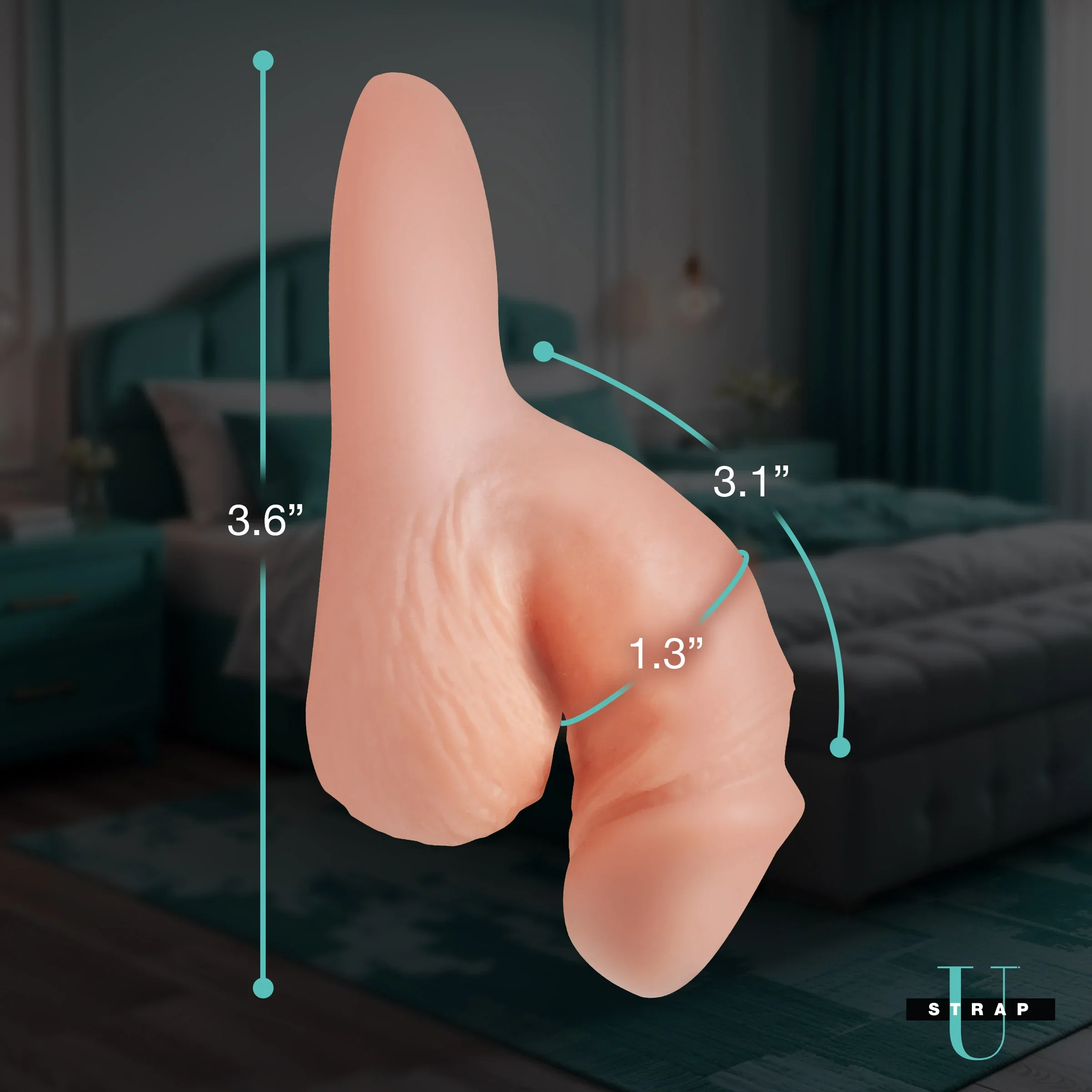 Strap U 3.6" Silicone Packer Dildo, Light - Image 5