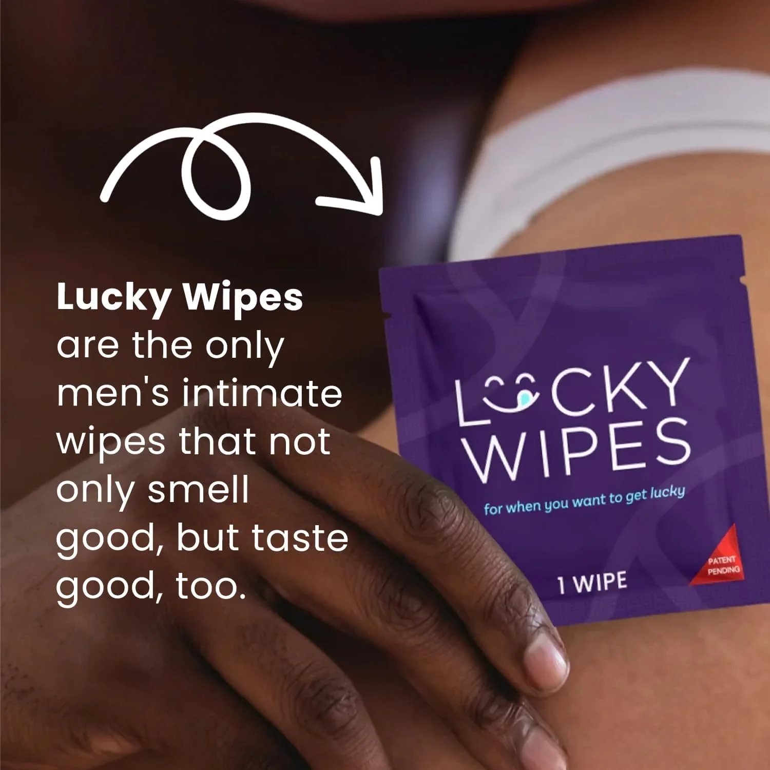 Strawberries and Cream Flavored Lucky Wipes For Men Single Pack - Image 2