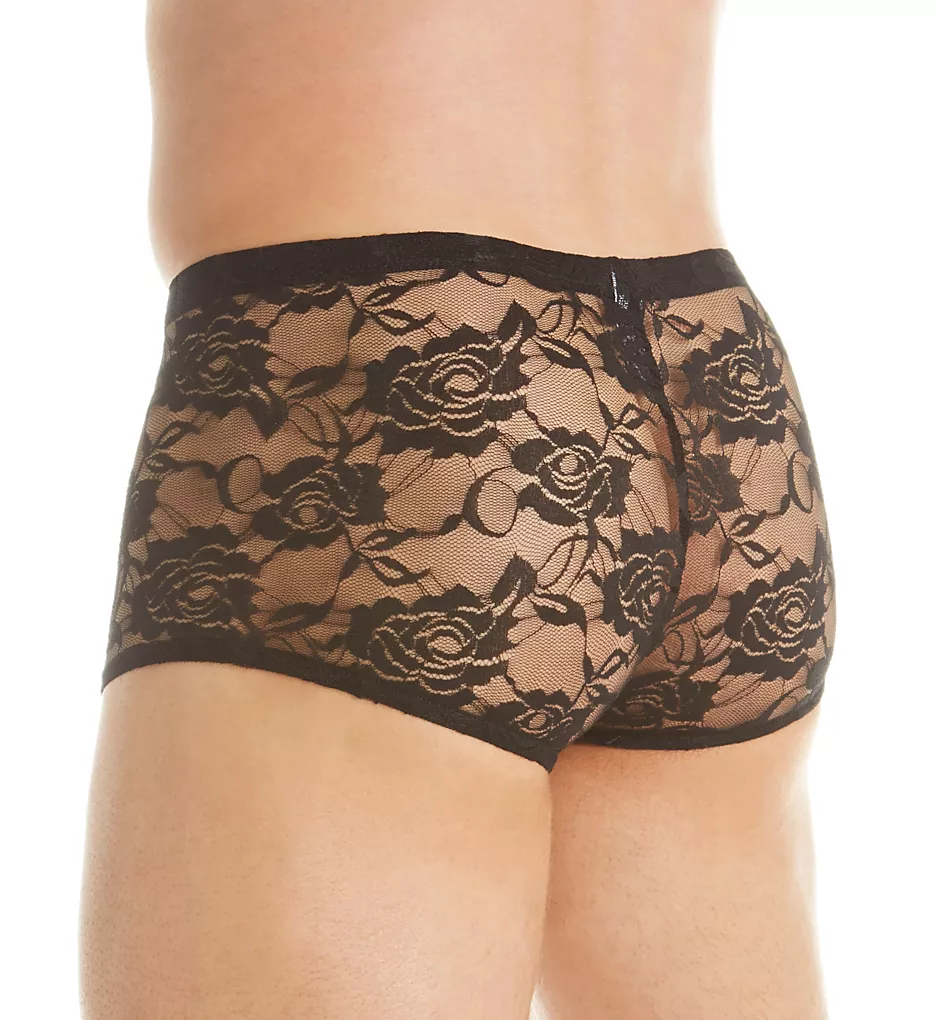 Men's Stretch Lace Mini Short Trunks, Black, L/XL - Image 5