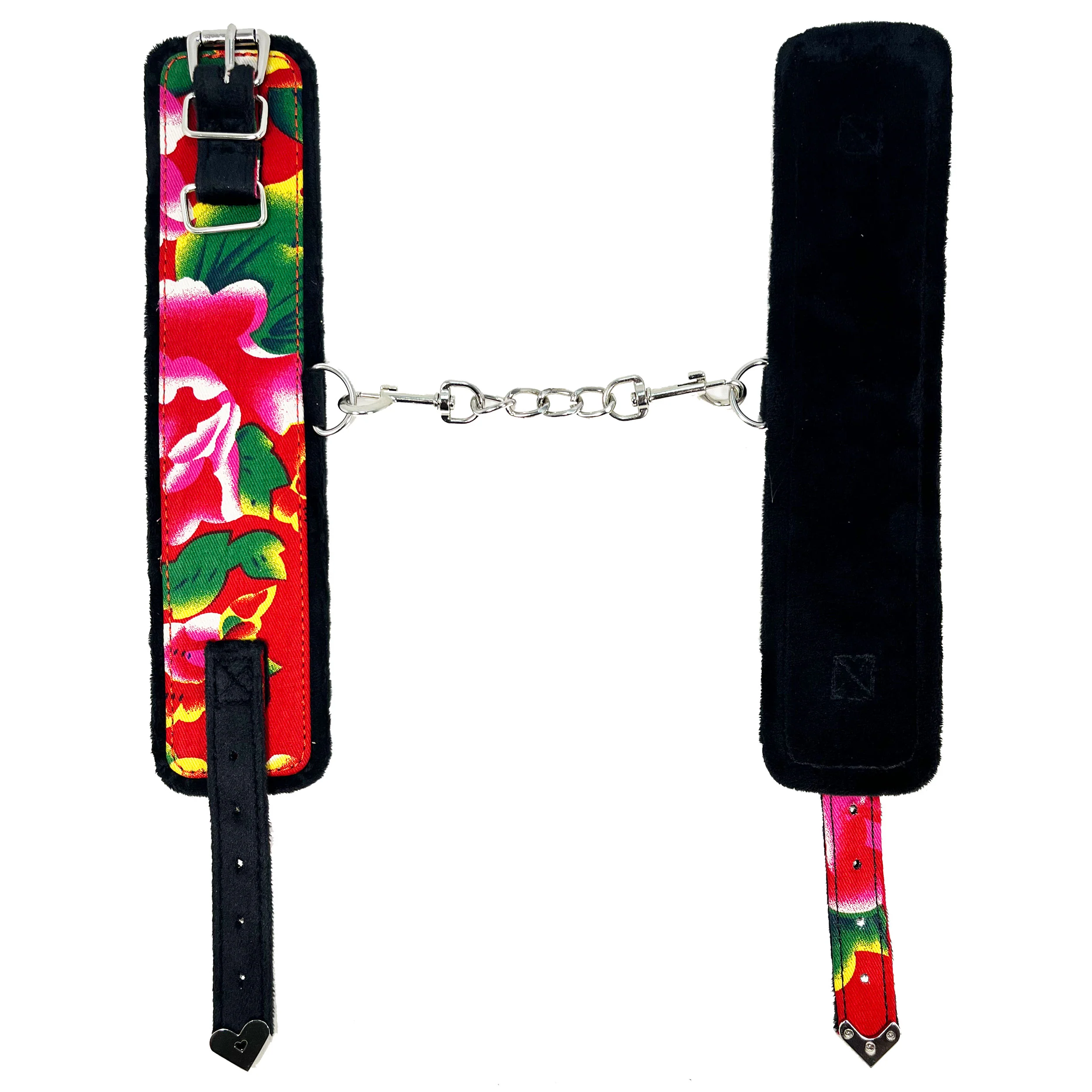 Super Soft Floral Fabric Ankle Cuffs by Fetish Pleasure Play - Image 2