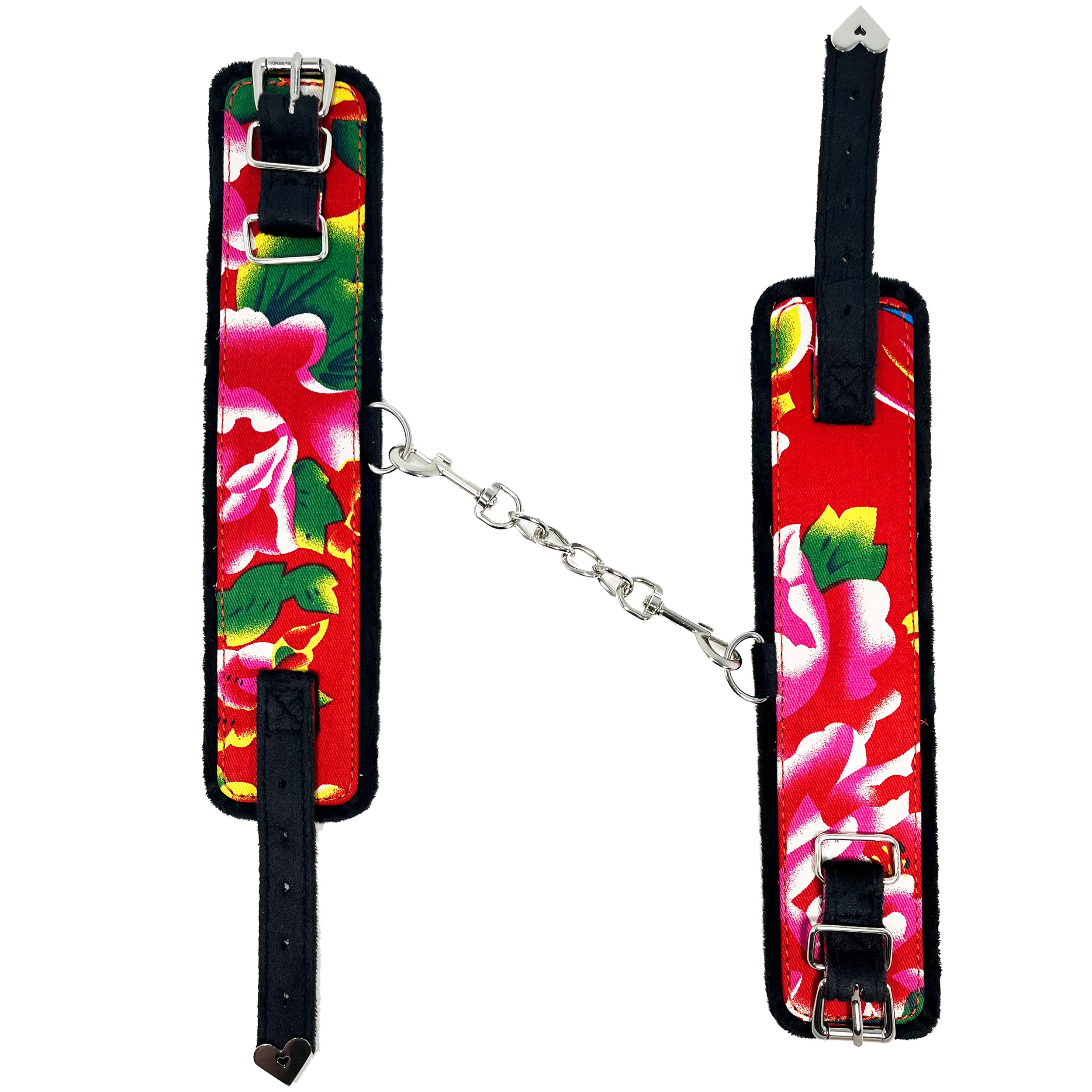Super Soft Floral Fabric Ankle Cuffs by Fetish Pleasure Play - Image 3