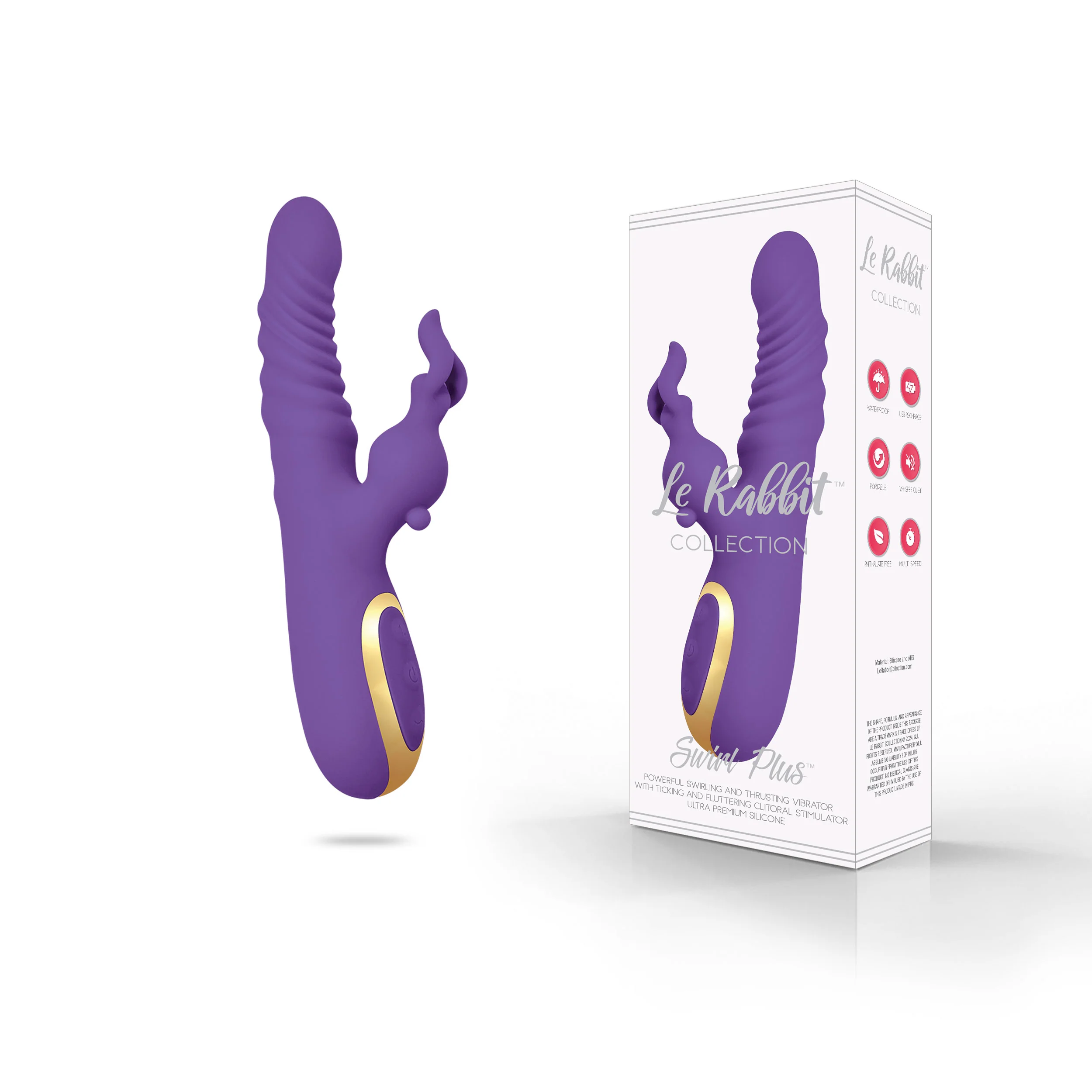 Swirl Plus Swirling and Thrusting Vibrator by Le Rabbit in Purple - Image 3
