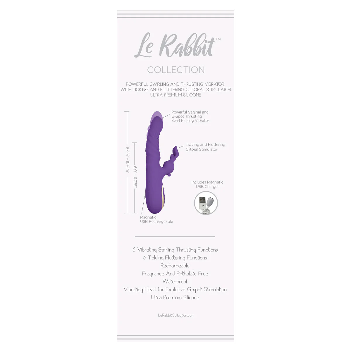 Swirl Plus Swirling and Thrusting Vibrator by Le Rabbit in Purple - Image 4