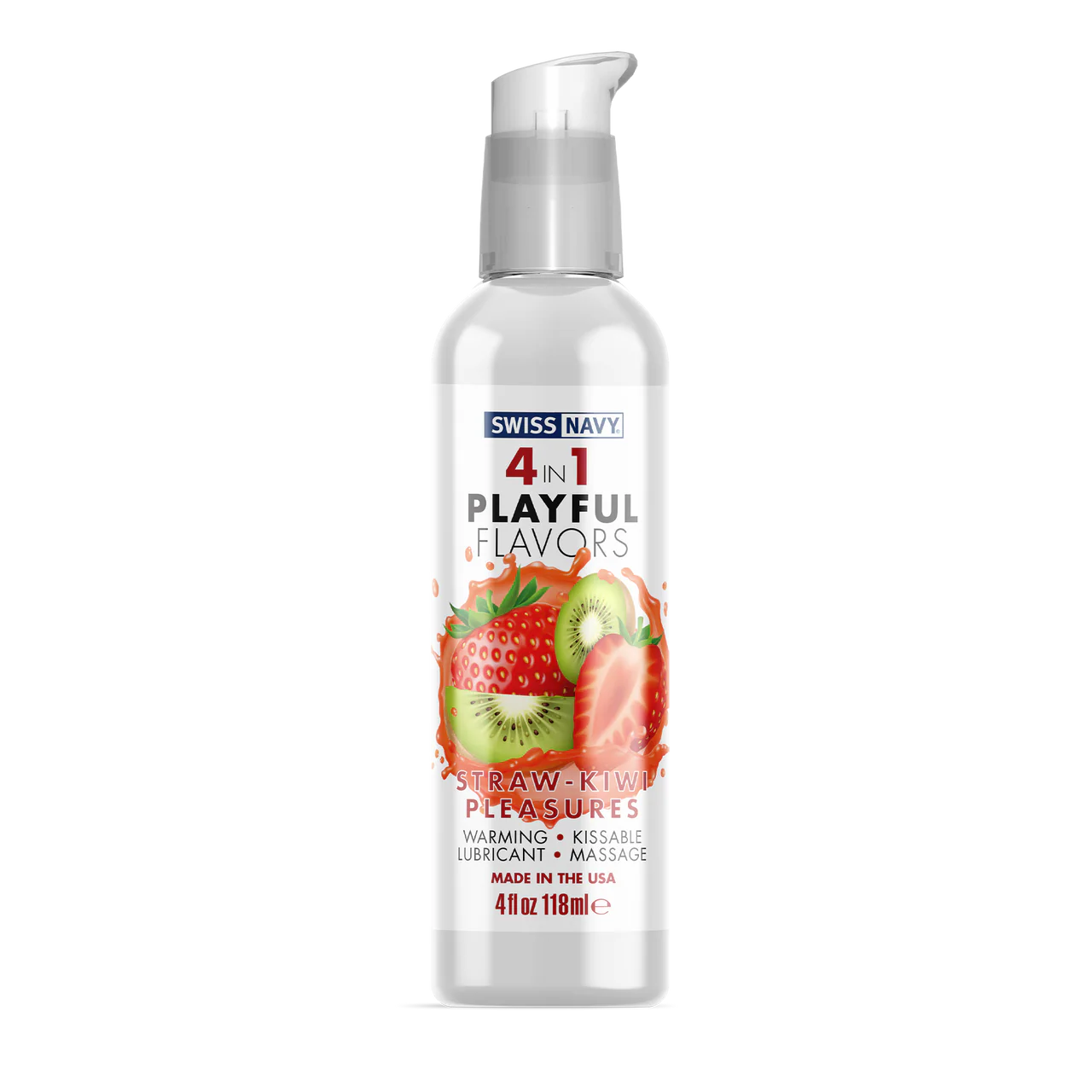 Swiss Navy 4 In 1 Playful Flavors Strawberry Kiwi Pleasure Lube - 4 oz
