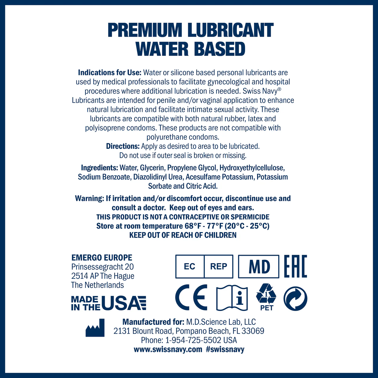 Swiss Navy Premium Water Based Lubricant - 8 oz - Image 2