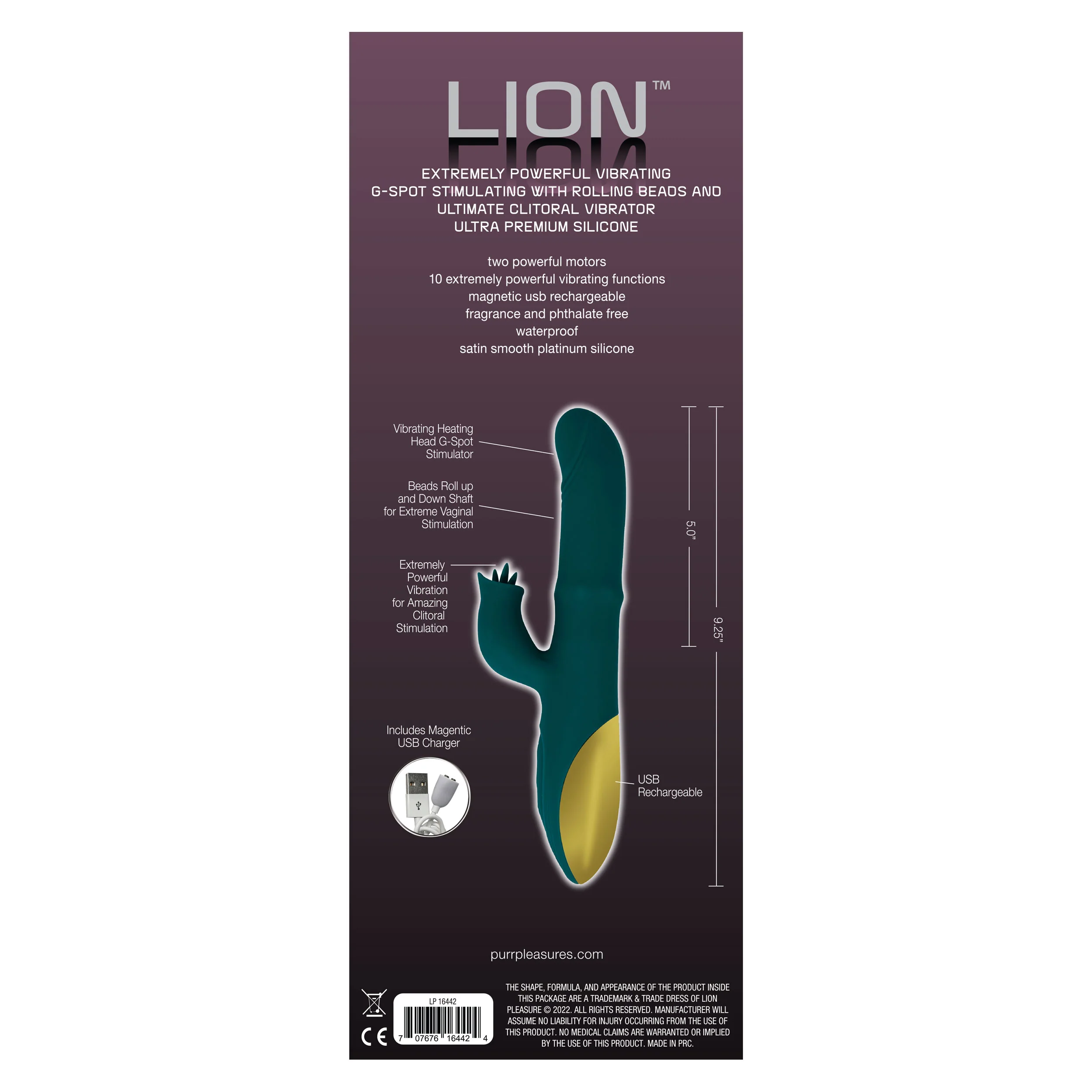 The Lion Flicking Clit Vibe with Heating G-Spot Tip - Image 3