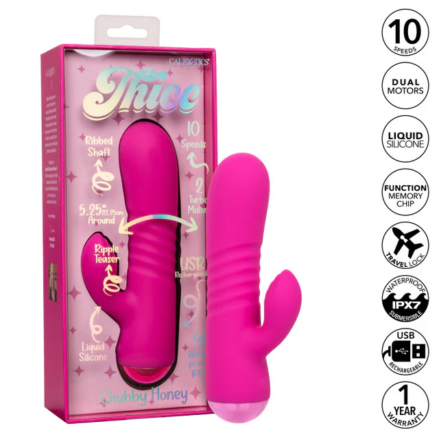 Thicc Pink Chubby Honey Dual Motor Massager Vibrator - Image 3
