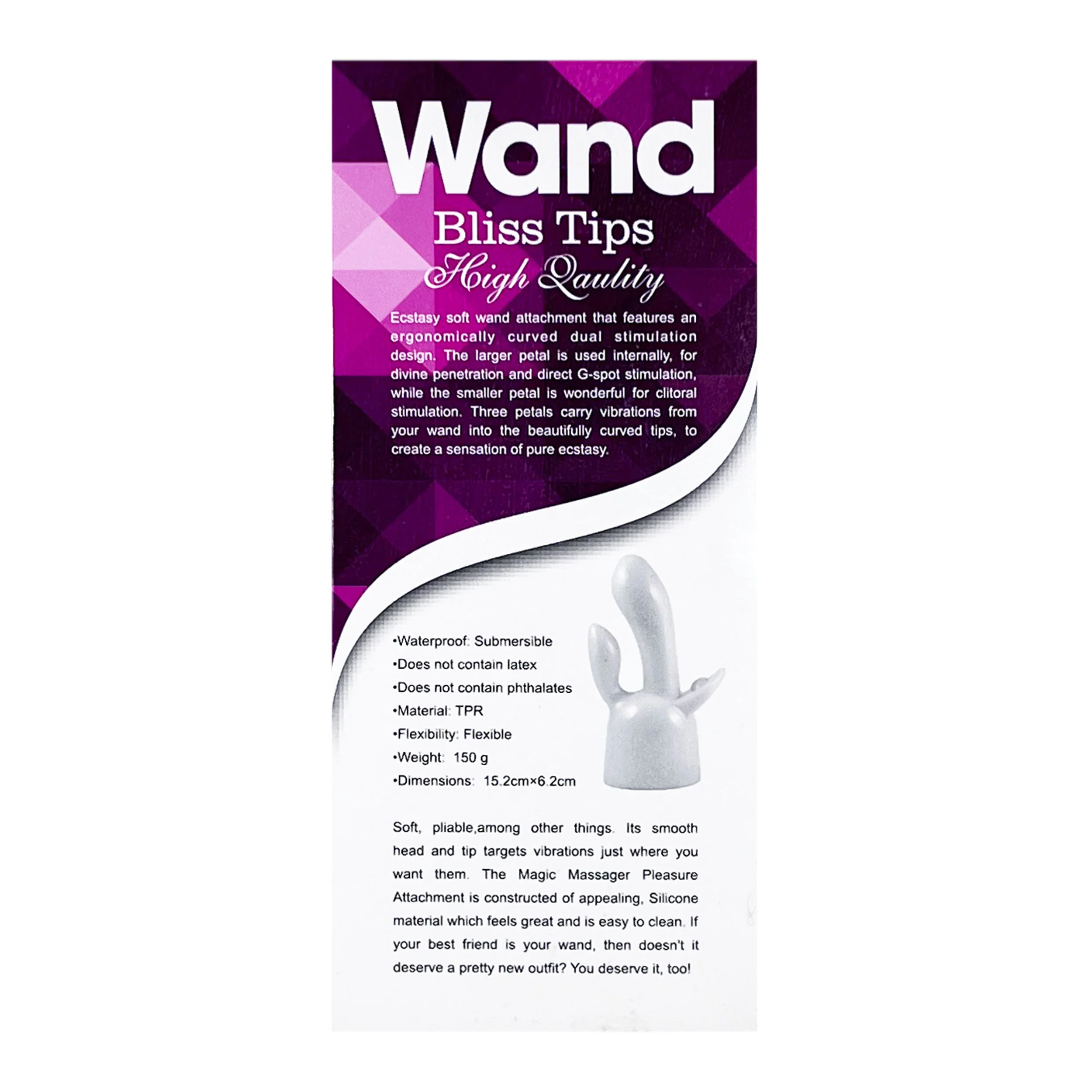 Triple Pleasure Wand Massager Vibrator Tip Accessory - Image 3