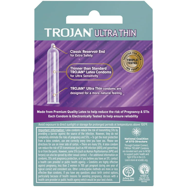 Trojan Sensitivity Ultra Thin Premium Lubricant Condoms - 3 pk - Image 2