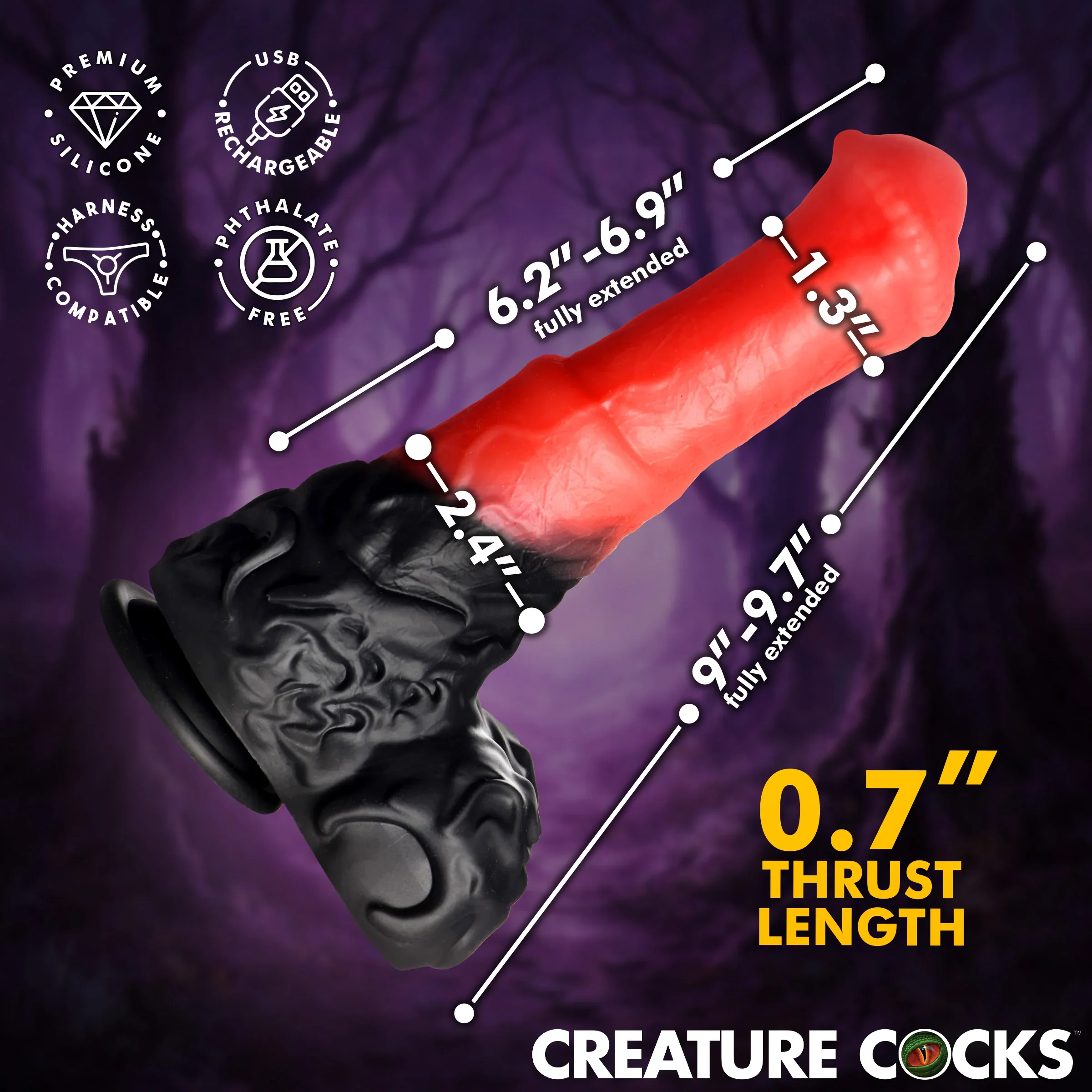Ultimate Centaur Thrusting & Vibrating Silicone Dildo by Creature Cocks - Image 3