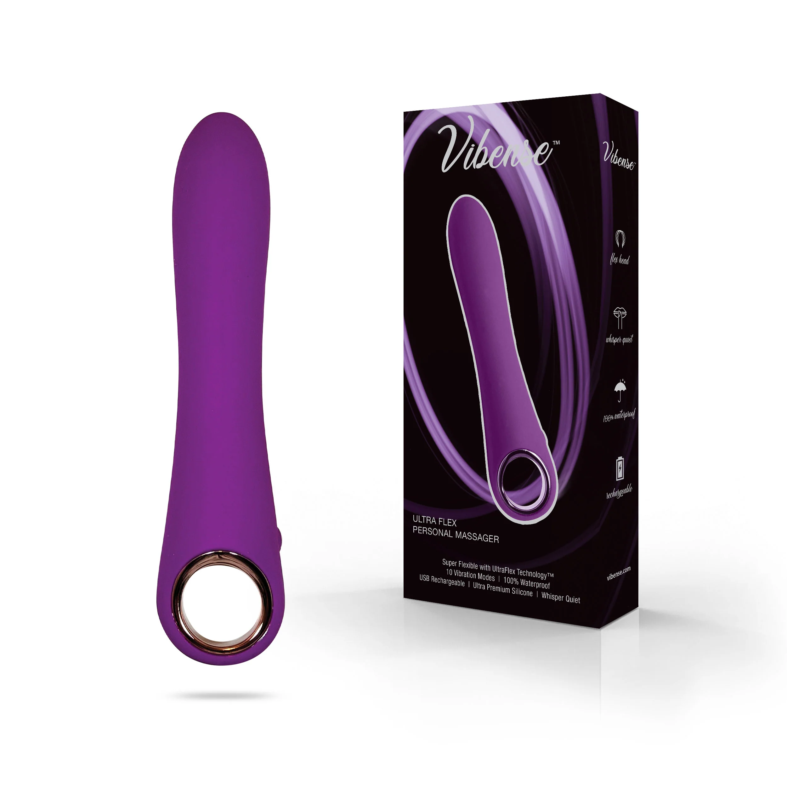 Ultra Flex Personal Massager Vibrator by Vibense in Purple - Image 3