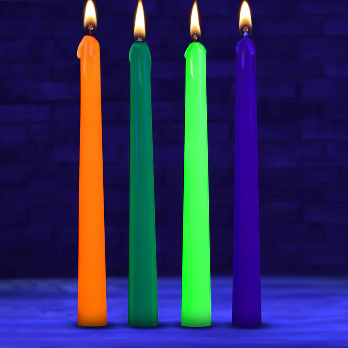 UV Blacklight Reactive Wax Drip Candles - Set of 4 - Image 4