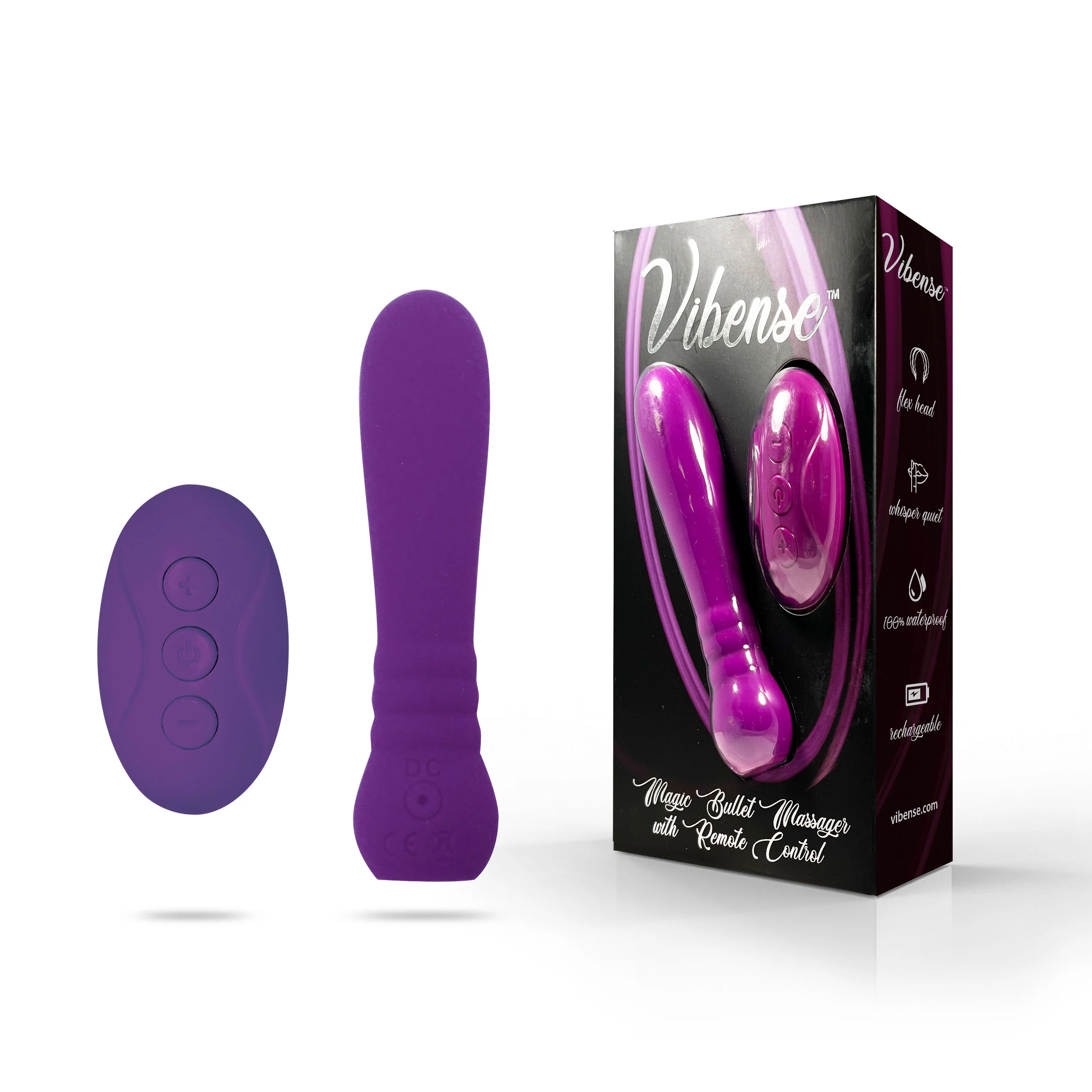 Vibense Magic Bullet Massage Vibrator with Remote in Purple - Image 3